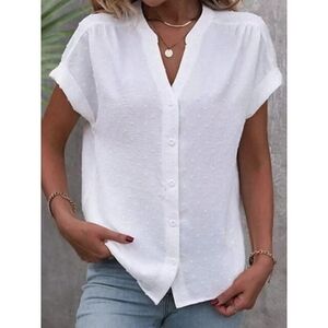 White Short Sleeve Blouse
